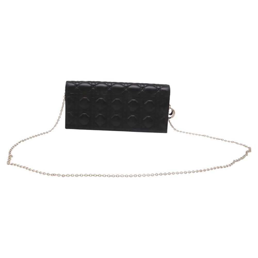 Dior Lady Dior Clutch Bag in Black Lambskin Leather